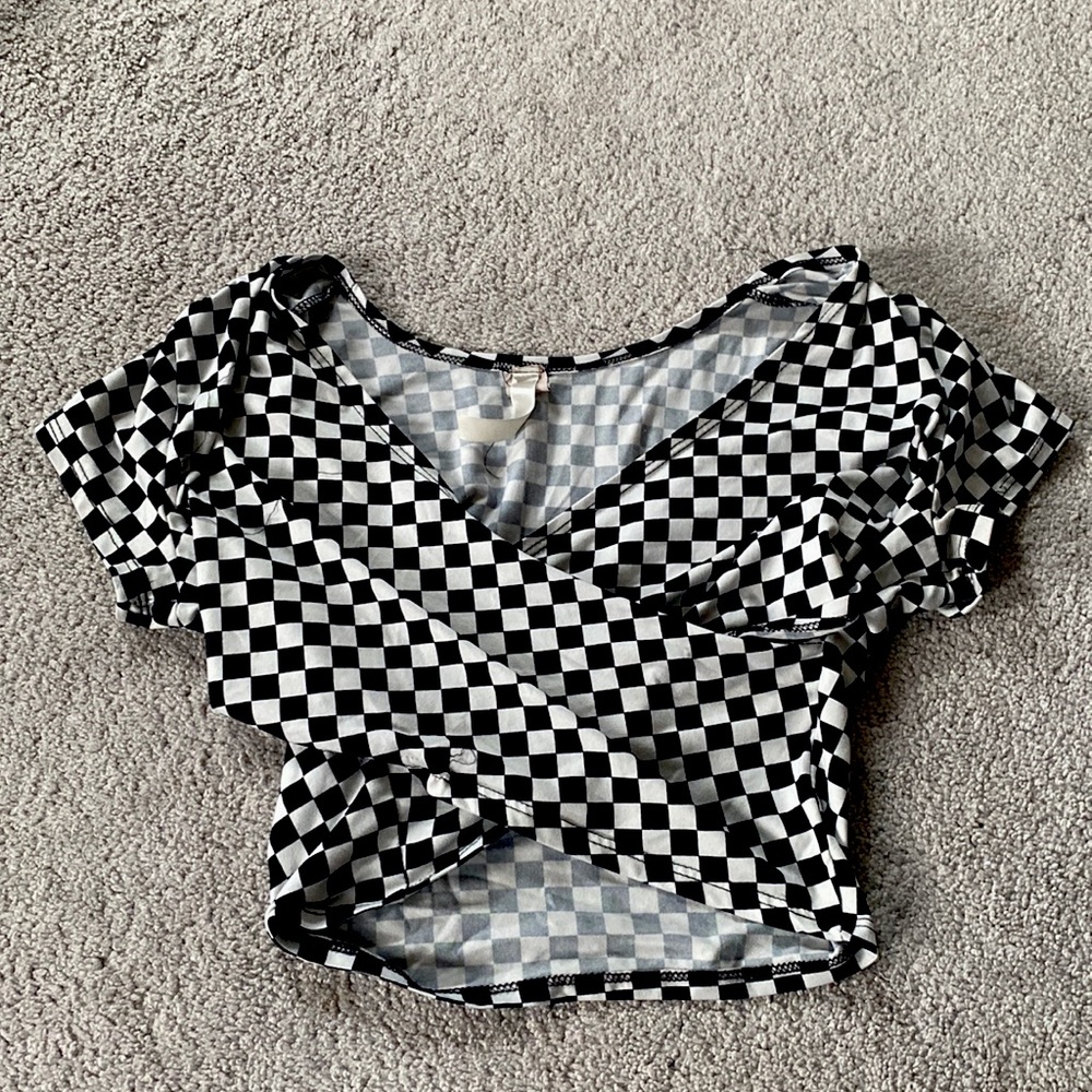 A cute checkerboard crop top
